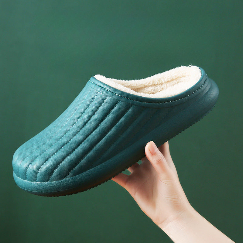 Wholesale New EVA Autumn and Winter Outer Wear Plush Warm Waterproof Thick-soled Anti-slip Cotton Slippers